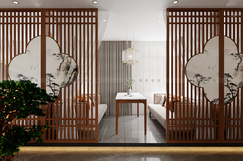 8002現(xiàn)代中式成都會所茶樓裝修效果圖